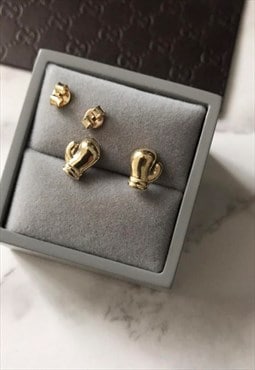 9ct yel gold boxing gloves stud single earring 