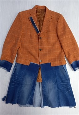 Y2K Vintage Daks Blazer Jacket Orange Blue