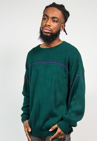 VINTAGE GREEN GRUNGE KNIT JUMPER