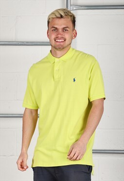Vintage Polo Ralph Lauren Polo Shirt in Yellow Large