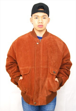 SUEDE LEATHER BOMBER JACKET (1990'S/MEN'S)
