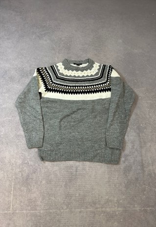 ABSTRACT KNITTED JUMPER PATTERNED KNIT SWEATER