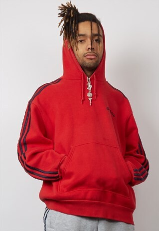 VINTAGE 90'S ADIDAS RED HOODIE
