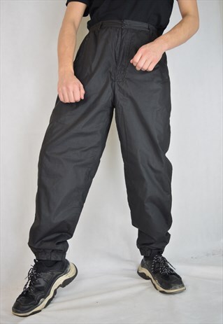 VINTAGE BLACK RAVE SKI SPORTS RAVE JOGGERS
