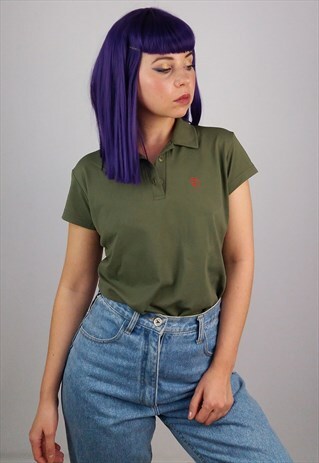 VINTAGE FJALLRAVEN OLIVE POLO T-SHIRT