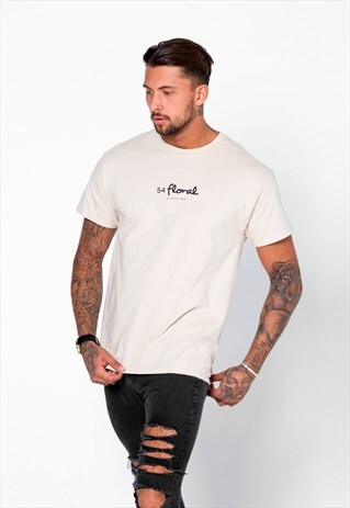 CENTRE LOGO T-SHIRT - CREAM BEIGE TAN