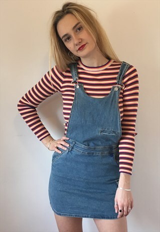 VINTAGE DENIM DUNGAREE DRESS