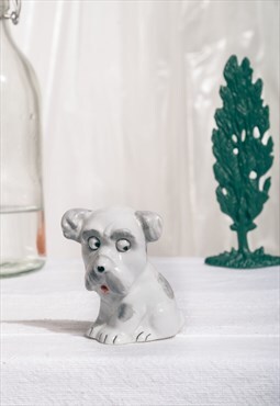 Vintage dog figurine 60s porcelain puppy statuette toy