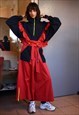 VINTAGE REWORKED SET CROP JACKET WIDE LEG PANTS NAVY BLUE 