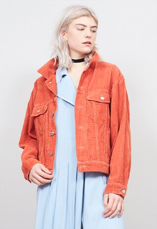 VINTAGE 90'S CALVIN KLEIN ORANGE CORDUROY JACKET