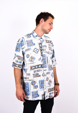 VINTAGE 90S ABSTRACT SHORT SLEEVE SHIRT