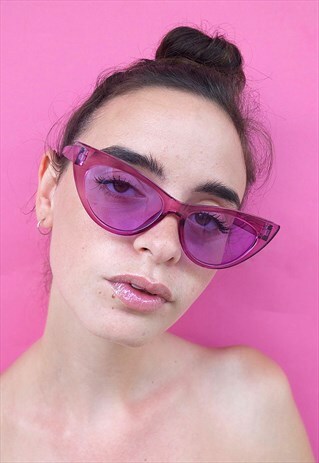 PURPLE LENS CAT EYE GLASSES