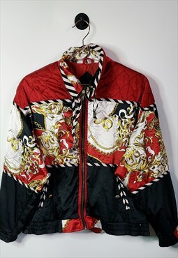 Vintage 80s Baroque Print Windbreaker Jacket Size XS