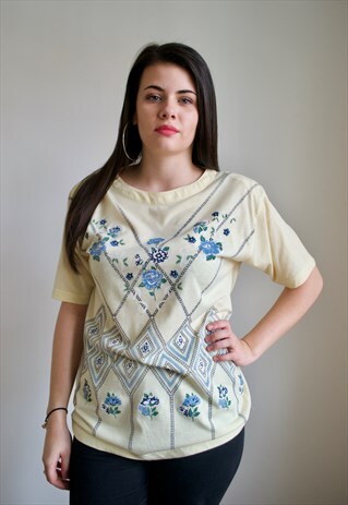 VINTAGE 90'S FLORAL PATTERNED TOP