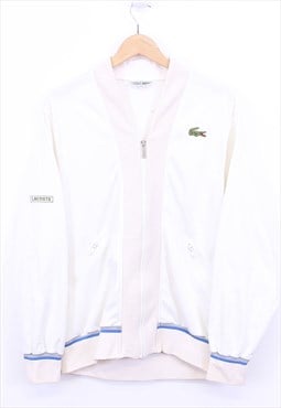 Vintage Lacoste Track Jacket White Zip Up With Logo Patch 