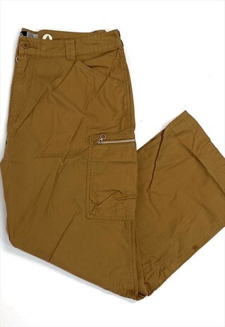 NIKE ACG BROWN CARGO TROUSERS WITH METAL ZIP UTILITY POCKETS