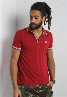 Vintage Hugo Boss Polo Shirt Red