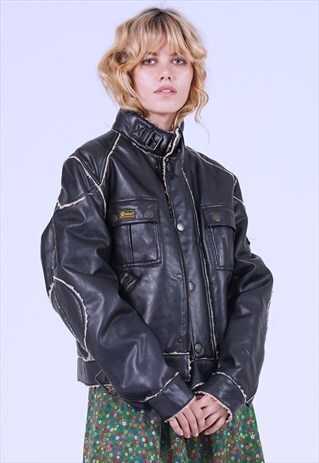 VINTAGE 90 'S BELSTAFF BROWN FAUX SHEEPSKIN JACKET