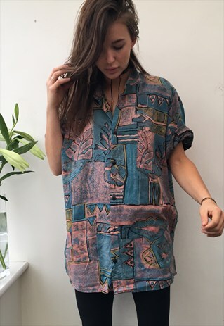 CRAZY PATTERN OVERSIZED RETRO VINTAGE UNISEX FESTIVAL SHIRT