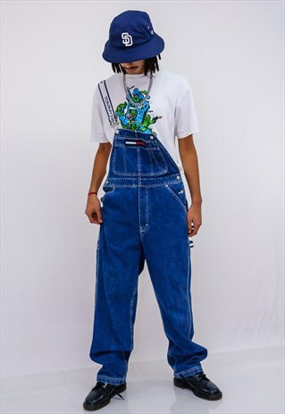 VINTAGE TOMMY HILFIGHER OVERALL DUNGAREE IN BLUE B437