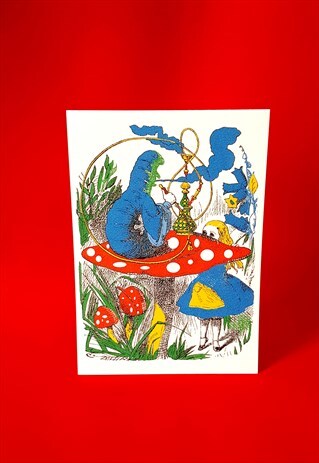ALICE HOOKAH CATERPILLARART PRINT A4