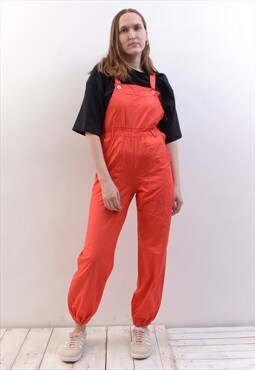Vintage Women XS S Red French Worker Suit Coverall Jumpsuit