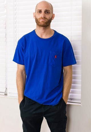 VINTAGE POLO RALPH LAUREN T-SHIRT LOGO 90S M 6.4