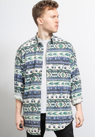 VINTAGE AZTEC PATTERNED SHIRT