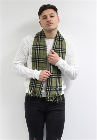 VINTAGE CASHMERE CHECKED SCARF-AS227