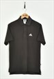 Vintage Adidas Polo T-Shirt Black Medium