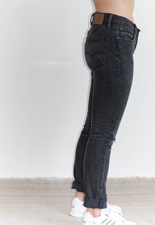VINTAGE 501 LEVI'S SKINNY FIT BLACK JEANS