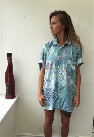 CRAZY PATTERNED OVERSIZED RETRO VINTAGE FESTIVAL SHIRT