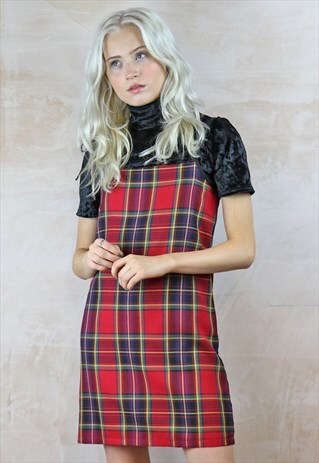 RED TARTAN CAMI DRESS