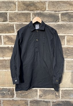 Vintage Cotton Black Shirt Long Sleeved