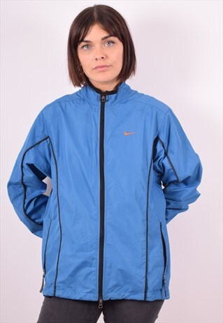 NIKE WOMENS VINTAGE TRACKSUIT TOP JACKET MEDIUM BLUE 90S