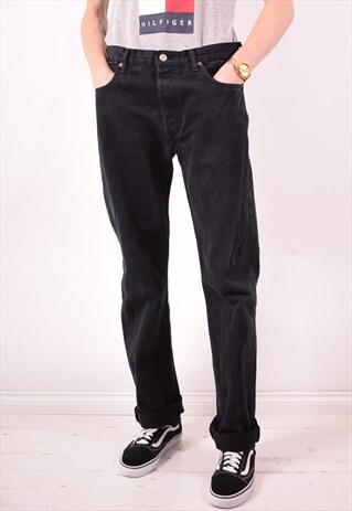 LEVI'S 501 MENS VINTAGE JEANS W34 L36 BLACK 90S