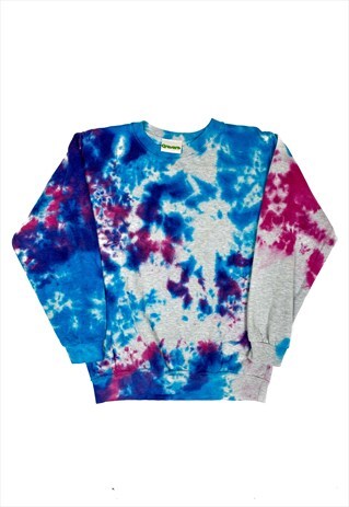 TIE DYE SWEATSHIRT IN BLUE AND PURPLE