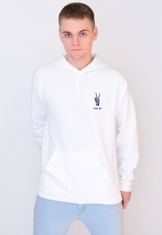 WHITE PEACE OUT (NAVY) HOODIE