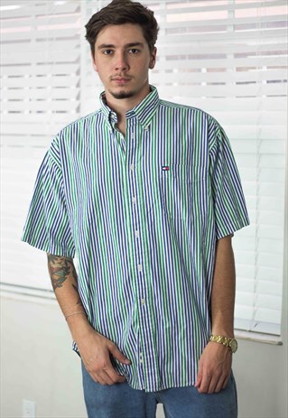 VINTAGE TOMMY HILFIGER SHIRT LOGO 90S L 7.9