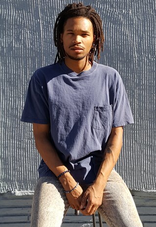 90S SKATER FADED BLUE SHORT SLEEVE TEE LARGE