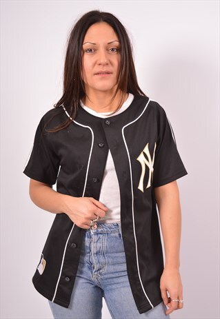 VINTAGE MAJESTIC NY YANKEES JERSEY TOP BLACK