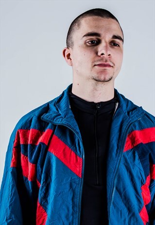 VINTAGE 90S TRACK TOP IN RED AND BLUE