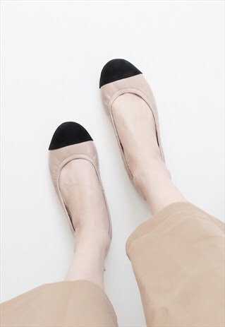 LAMB LEATHER BALLET FLATS - NUDE