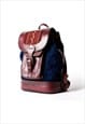 MOCHITA NAVY - SMALL SUEDE AND LEATHER BACKPACK