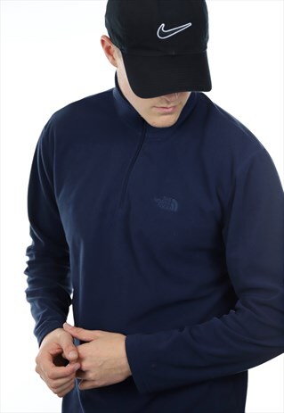 VINTAGE THE NORTH FACE 1/4 ZIP FLEECE NAVY