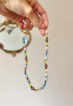 Freshwater Pearl Beaded Multi Coloured Necklace