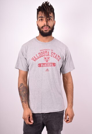 ADIDAS MENS VINTAGE T-SHIRT TOP MEDIUM GREY 90S