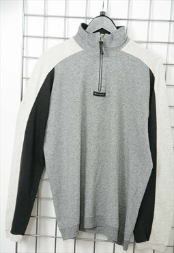 Vintage 90s Champion 1/4 Zip Sweatshirt Grey Size XL