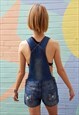 DUNGAREES SHORT DENIM SHORTS BUTTERFLY EMBROIDERY SIZE 12
