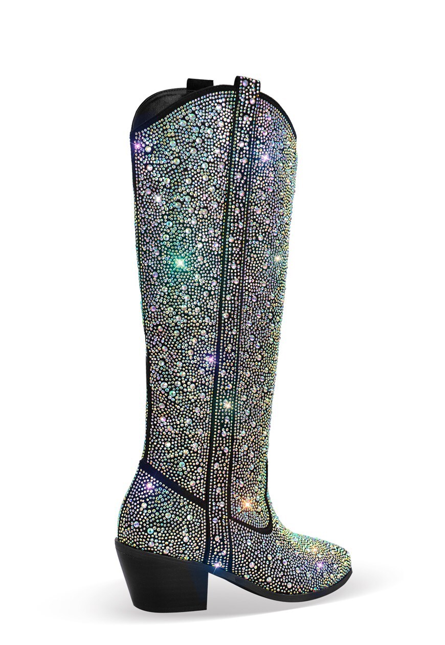 Black glitter cowboy boots best sale